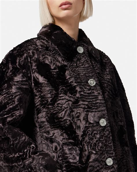 versace faux fur coat|Alpaca.